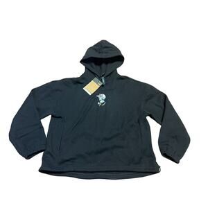 The North Face Womens Hoodie Medium Black Himalayas Embroidered Floral NWT